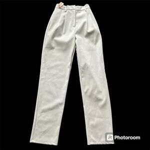 New faux leather BGB cream colored high rise pants